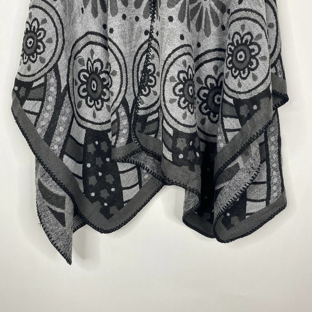 NEW Boho Southwest Ruana Oversized Open Wrap Poncho Blanket Scarf - Picture 4 of 9